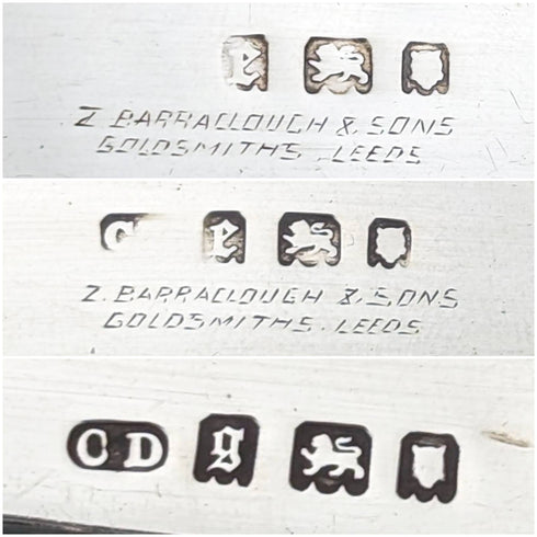 大約 1920 年英國古董純銀手柄刷子 3 件套 Charles Henry Dumenil